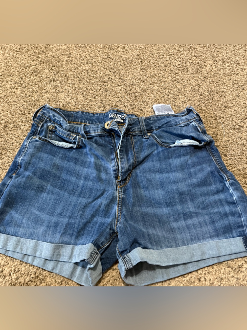 Denizen from Levi's Rolled Hem Medium Blue Jean Shorts